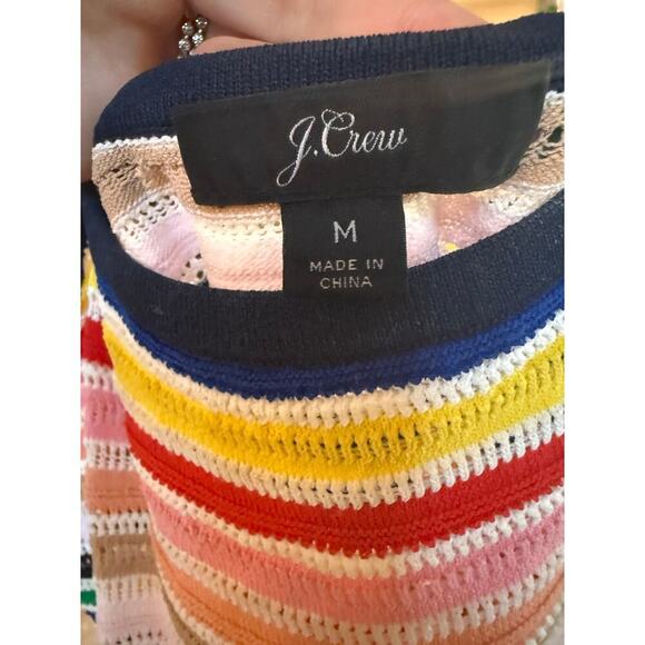 J. Crew rainbow stripe ruffle strap knit tank Size M - Picture 4 of 11